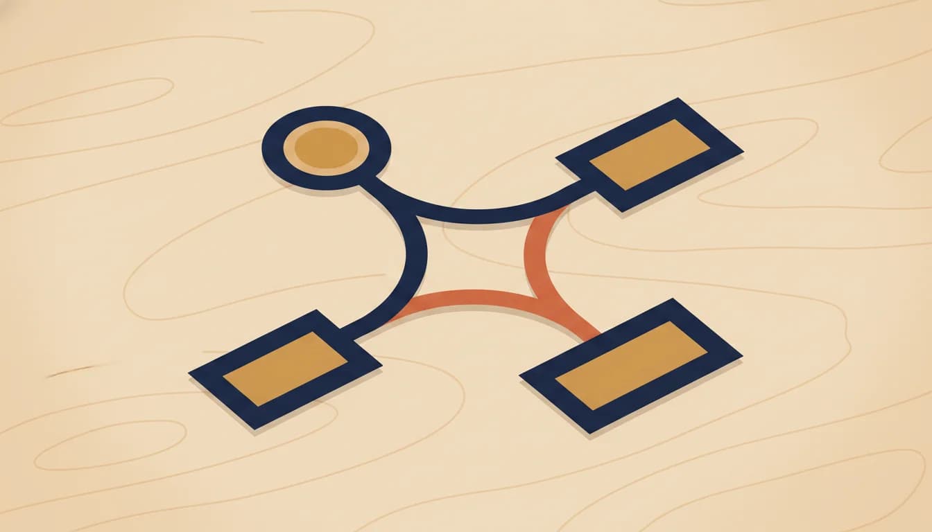 A decision diagram showing the experienced candidate branch leading to a summary block, and the entry-level and career-changer branches converging on an objective block
