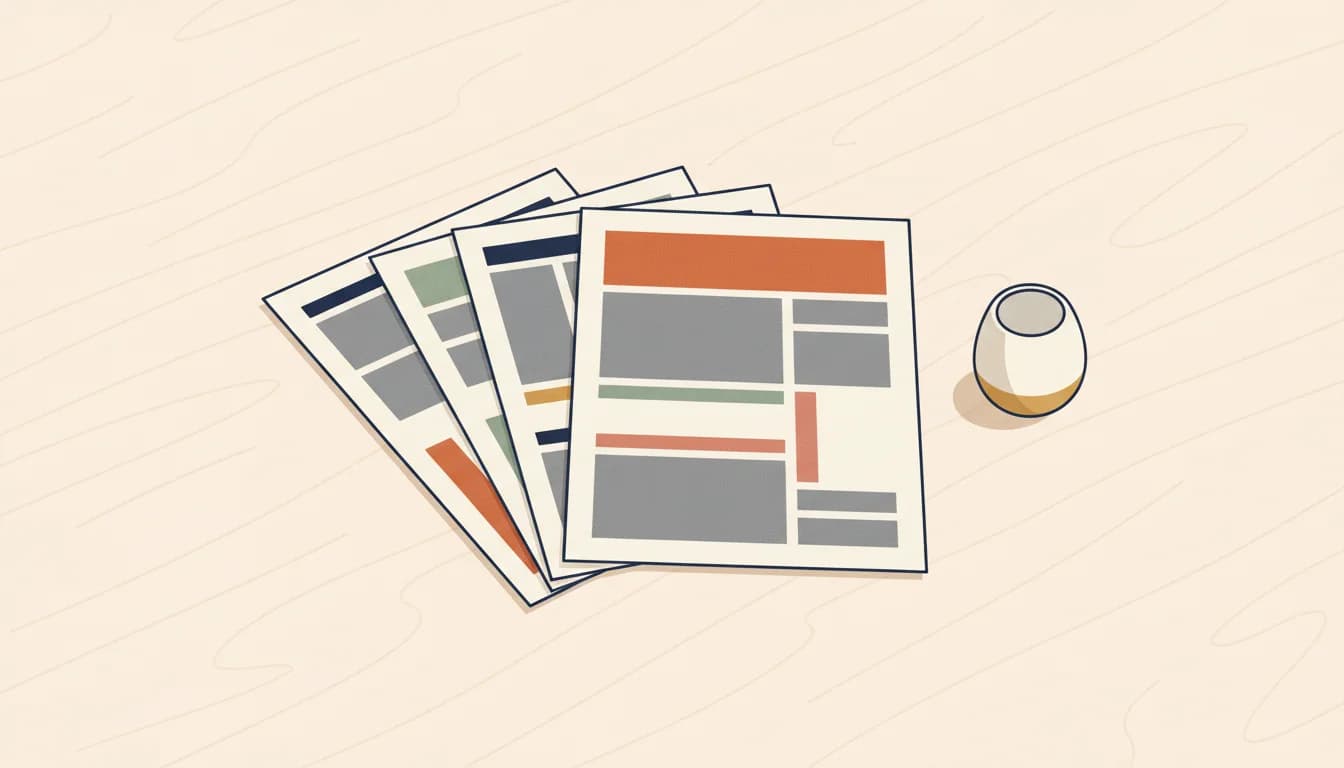 Documento académico de varias páginas estructurado en bloques etiquetados, sobre fondo cálido con un acento naranja en la sección más importante